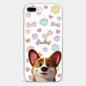 Four Paws, One Heart - Dog Personalized Custom 3D Inflated Effect Printed Clear Phone Case - Gift For Pet Owners, Pet Lovers