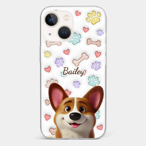 Four Paws, One Heart - Dog Personalized Custom 3D Inflated Effect Printed Clear Phone Case - Gift For Pet Owners, Pet Lovers