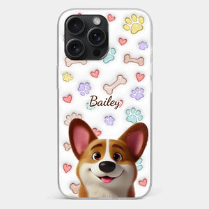 Four Paws, One Heart - Dog Personalized Custom 3D Inflated Effect Printed Clear Phone Case - Gift For Pet Owners, Pet Lovers