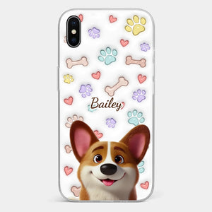 Four Paws, One Heart - Dog Personalized Custom 3D Inflated Effect Printed Clear Phone Case - Gift For Pet Owners, Pet Lovers