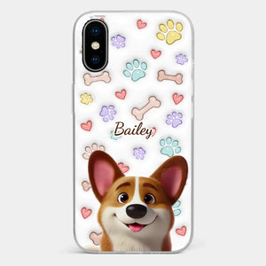 Four Paws, One Heart - Dog Personalized Custom 3D Inflated Effect Printed Clear Phone Case - Gift For Pet Owners, Pet Lovers