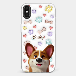 Four Paws, One Heart - Dog Personalized Custom 3D Inflated Effect Printed Clear Phone Case - Gift For Pet Owners, Pet Lovers