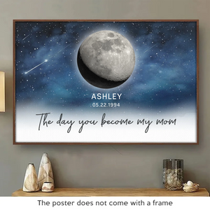 The Days You Became A Mom, Written In The Stars - Family Personalized Custom Horizontal Poster - Mother's Day, Gift For Mom