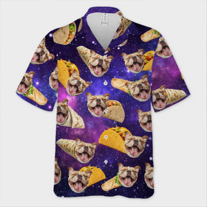 Custom Photo Just A Taco Dog With Dreams - Dog & Cat Personalized Custom Unisex Tropical Hawaiian Aloha Shirt - Summer Vacation Gift, Gift For Pet Owners, Pet Lovers, Travel Lovers