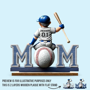 Great Players Are Raised By Even Greater Moms - Family Personalized Custom Shaped 2-Layered Wooden Plaque With Flat Stand - Mother's Day, House Warming Gift For Mom, Sport Lovers, Sport Players