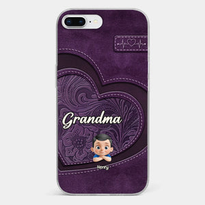 Always In Your Hug, Grandma - Family Personalized Custom Clear Phone Case - Mother's Day, Gift For Mom, Grandma