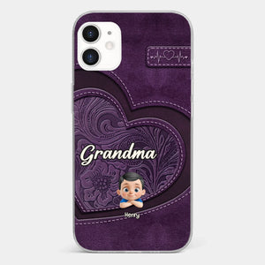 Always In Your Hug, Grandma - Family Personalized Custom Clear Phone Case - Mother's Day, Gift For Mom, Grandma