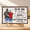 To My Son, With Pride And Love - Family Personalized Custom 2-Layered Wooden Plaque With Stand - Father's Day, Mother's Day, Gift For Son
