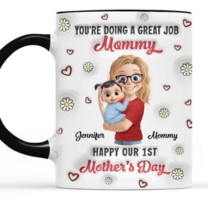 Mommy, You Make Life So Sweet - Family Personalized Custom 3D Inflated Effect Printed Mug - Mother's Day, Baby Shower Gift, Gift For First Mom