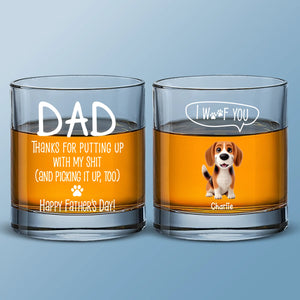 Happy Father’s Day To My Treat Dealer - Dog Personalized Custom Whiskey Glass - Father's Day, Gift For Pet Owners, Pet Lovers