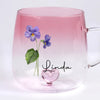 Bloom With Grace - Bestie Personalized Custom Gradient Glass Mug - Gift For Best Friends, BFF, Sisters