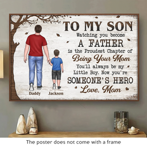 Now You Are Their Hero - Family Personalized Custom Horizontal Poster - Father's Day, Gift For Son