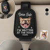 Custom Photo Leather Car Visor - Personalized Birthday Gifts For Dog Cat Lovers, Dog Dad And Mom, Cat Owners - We're Waiting At The Door