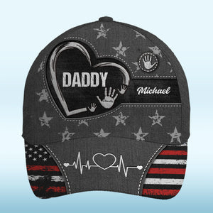 Little Hands, Big Love For You - Family Personalized Custom Hat, All Over Print Classic Cap - Father's Day, Gift For Dad, Grandpa