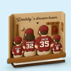 Dad’s All-Star Squad - Family Personalized Custom Shaped 2-Layered Wooden Plaque With Flat Stand - Father's Day, Gift For Dad, Sport Lovers, Sport Players