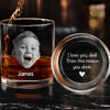 Custom Photo Because Of Me, You Deserve This Drink - Family Personalized Custom Whiskey Glass With Bottom And Side Engraving - Father's Day, Gift For Dad, Grandpa