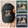 Cool Dad, Cooler Daughter - Family Personalized Custom Vintage Washed Denim Baseball Cap - Father's Day, Gift For Dad