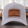 Tiny Hands, Big Love - Family Personalized Custom Leather Patch Hat - Father's Day, Gift For Dad, Daughter