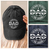 Always Dad Forever Proud - Family Personalized Custom Vintage Washed Denim Baseball Cap - Father's Day, Gift For Dad, Grandpa
