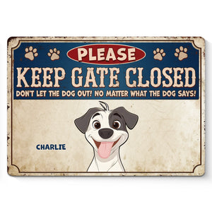 Escape Artists At Work - Dog Personalized Custom Home Decor Metal Sign - Father's Day, House Warming Gift For Pet Owners, Pet Lovers