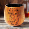 Just Us, Side By Side - Couple Personalized Custom Wooden Whiskey Glass - Gift For Husband Wife, Anniversary