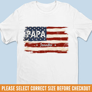 Custom American Flag Unisex T-shirt, Hoodie - Personalized Birthday 4th Of July Gifts For Dad, Grandpa - Proud To Be American