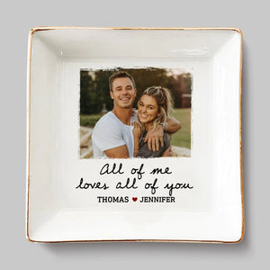 Custom Photo Our Love Takes Flight - Couple Personalized Custom Jewelry Dish - Gift For Husband Wife, Anniversary