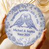 Forever Starts Here - Couple Personalized Custom Ceramic Plate - Gift For Husband Wife, Anniversary