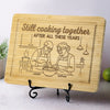Seasoned With Stories And Spice - Couple Personalized Custom Engraved Wooden Cutting Board - Gift For Husband Wife, Anniversary
