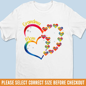 Generations Linked By Love - Family Personalized Custom Unisex T-shirt, Premium T-shirt, Hoodie - Mother's Day, Gift For Mom, Grandma