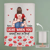 My Favorite View Is You - Couple Personalized Custom Linen Bedside Table Lamp - Gift For Husband Wife, Anniversary