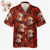 Custom Photo Paws And Palm Trees - Dog & Cat Personalized Custom Unisex Tropical Hawaiian Aloha Shirt - Summer Vacation Gift, Gift For Pet Owners, Pet Lovers