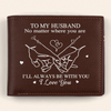Holding On To Forever - Couple Personalized Custom Double-Sided Printed Leather Wallet - Gift For Husband Wife, Anniversary