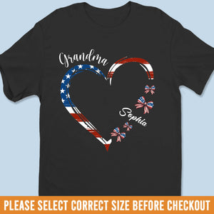 My Heart Belongs To These Little Patriots - Family Personalized Custom Unisex T-shirt, Premium T-shirt, Hoodie - 4th Of July, Gift For Mom, Grandma