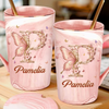 Beauty In The Little Things - Family Personalized Custom 14oz Marble Mug - Gift For Yourself, Best Friends, Siblings, Family Members