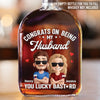 Love You More Each Day - Couple Personalized Custom Whiskey Bottle - Gift For Husband Wife, Anniversary