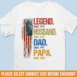 From Legend To Papa - Family Personalized Custom Unisex T-shirt, Premium T-shirt, Hoodie - Father's Day, Gift For Dad, Grandpa