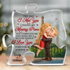 Love Since Day One - Couple Personalized Custom Puzzle Shaped Acrylic Plaque - Gift For Husband Wife, Anniversary