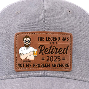 Custom Leather Patch Hat - Personalized Retirement Gifts For Women, Men - Not My Problem Anymore