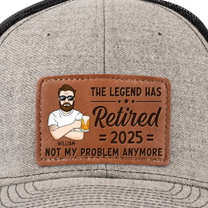Custom Leather Patch Hat - Personalized Retirement Gifts For Women, Men - Not My Problem Anymore