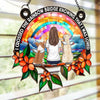 Custom Window Hanging Suncatcher Ornament - Personalized Pet Memorial Gifts For Dogs, Cats - Until We Meet Again At The Rainbow Bridge