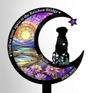 Custom Stain Glass Style Acrylic Garden Stake - Personalized Pet Memorial Gifts For Dogs - My Loyal Friend, My Forever Love