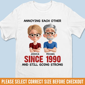Custom Unisex T-shirt, Premium T-shirt, Hoodie - Personalized Anniversary Wedding Gifts For Husband And Wife, Him And Her - Growing Old, Never Growing Apart