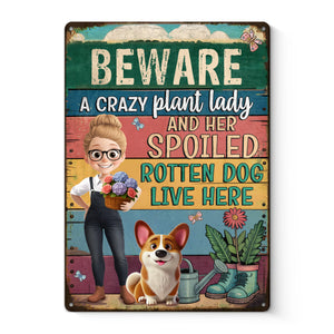 Custom Home Decor Metal Sign - Personalized Garden Gifts For Gardeners, Dog Lovers, Dog Dad And Mom - Peace Love Plants And Muddy Paws