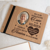 Custom Photo Wooden Scrapbook - Personalized Memorial Sympathy Gifts For Loss Of Mom, Dad - Where Heaven Meets Our Hearts