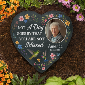 Custom Photo Heart Shaped Memorial Stone - Personalized Memorial Sympathy Gifts For Loss Of Mom, Dad - Always Near, Always Dear