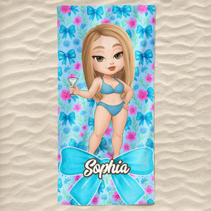 Custom Beach Towel - Personalized Summer Vacation And Travel Gifts For Women - Beach Days And Cocktails