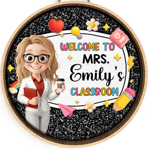 Custom Wood Sign - Personalized Back To School Gifts For Teachers - Step Inside For Classroom Adventures