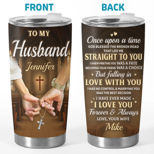 Custom Tumbler - Personalized Anniversary Wedding Gifts For Husband And Wife, Him And Her - Our Story Continues