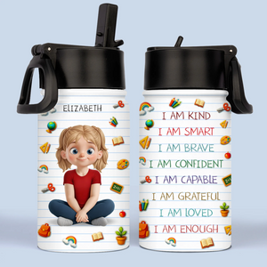 Custom Kid Water Bottle - Personalized Back To School Gifts For Kids - School Days, Cool Sips